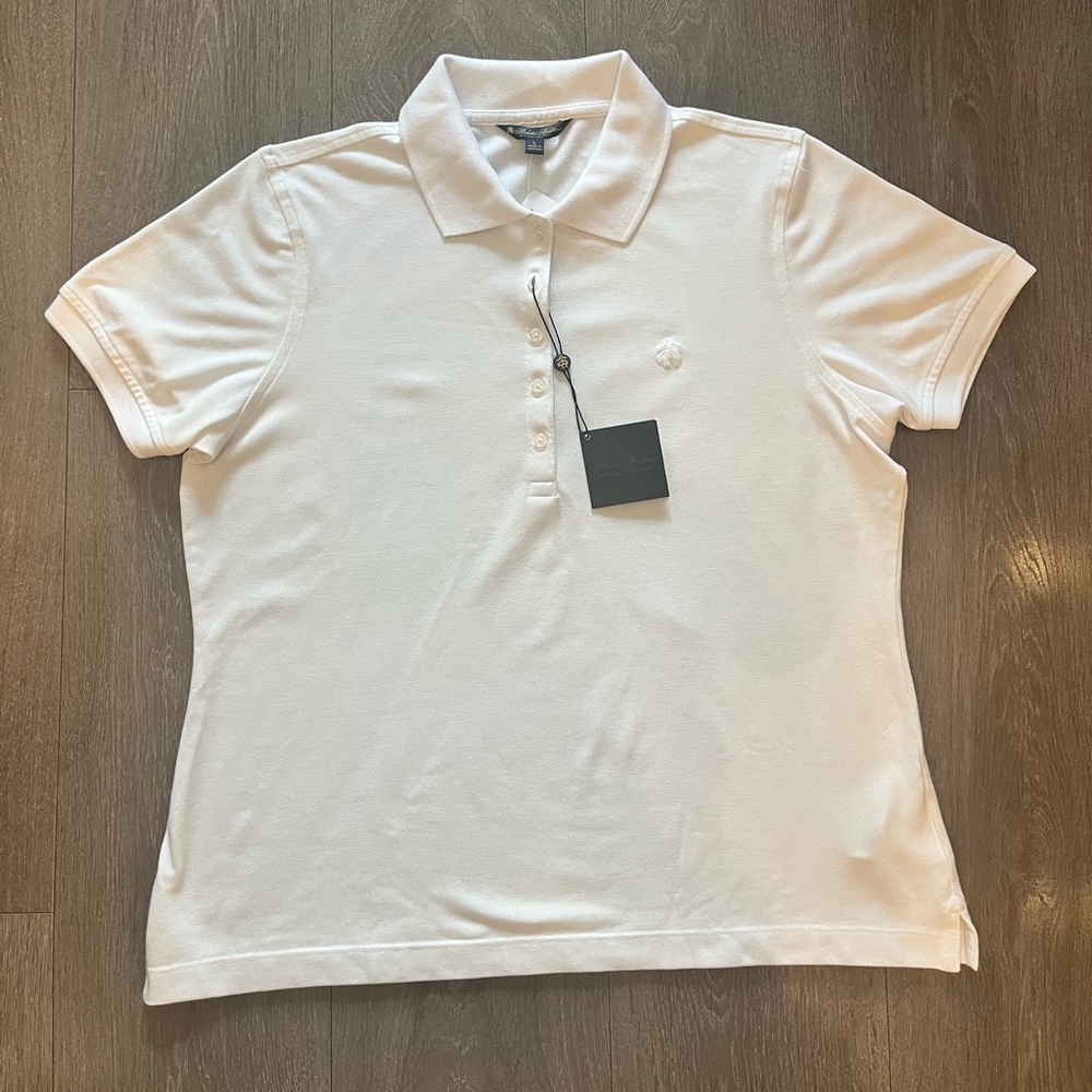 Brooks Brothers Classic White Button Down Polo Shirt